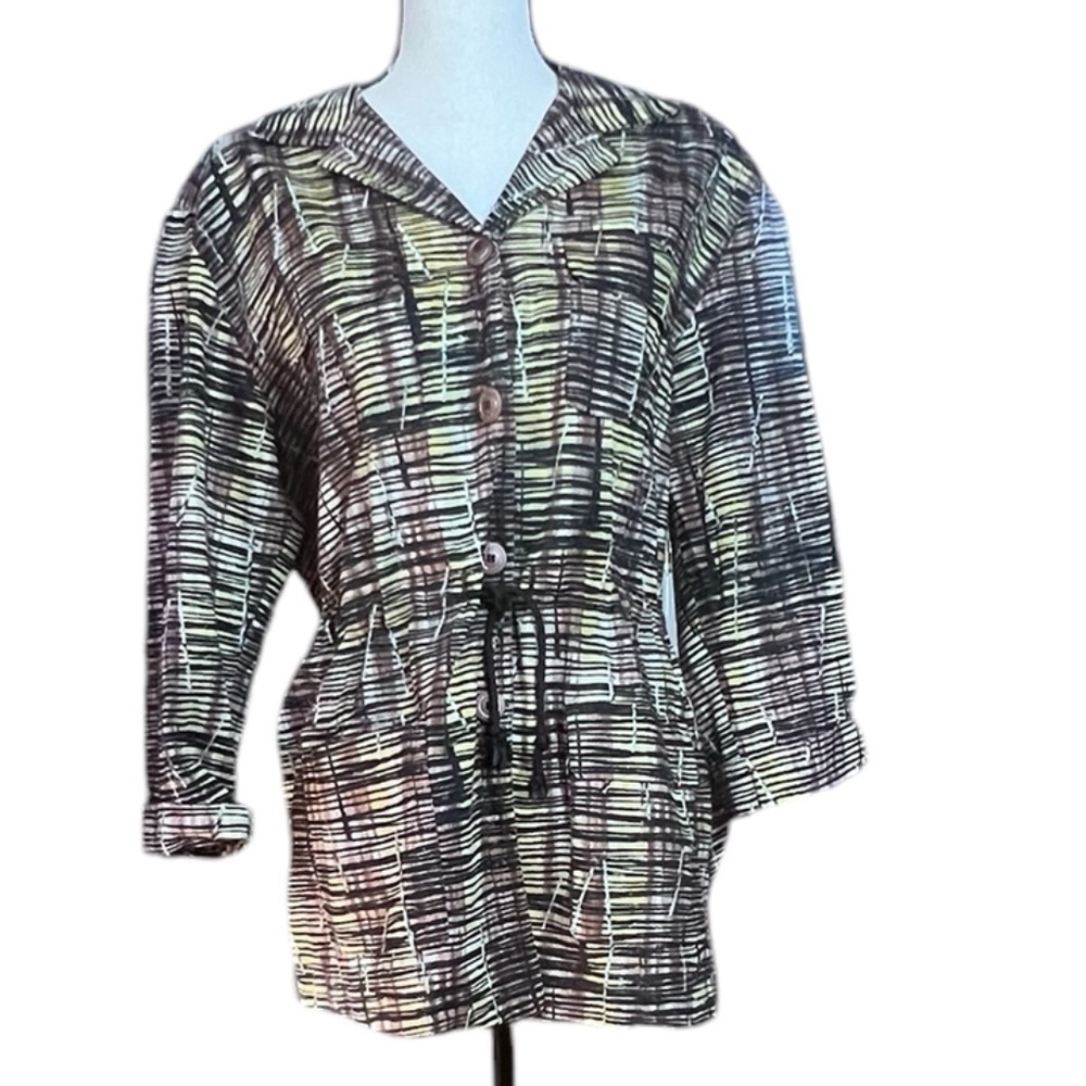 Rene Pontier Vintage Women's Cotton Jacket Long Sleeve Sz 12 Buttons Pre-owned